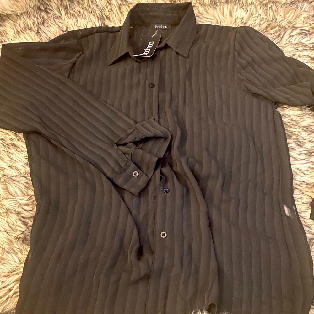 Boohoo Burn Out Striped Top